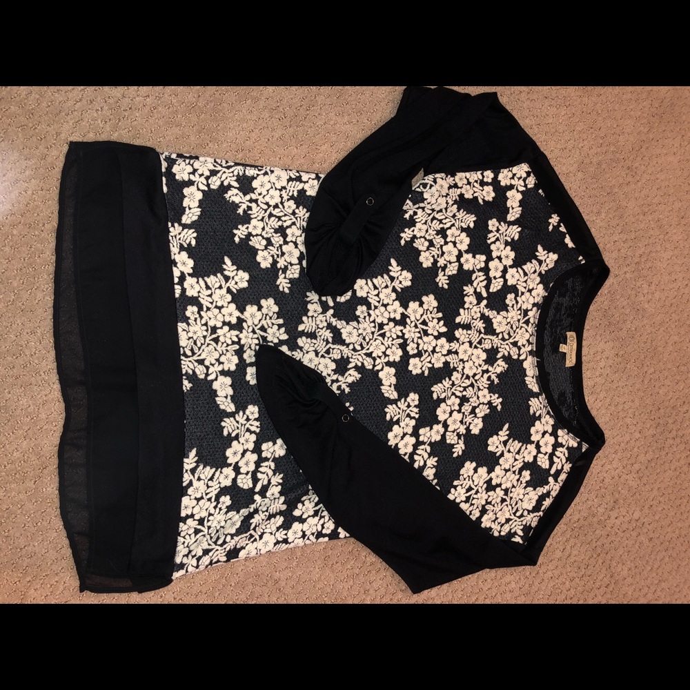 White embroidered flower blouse